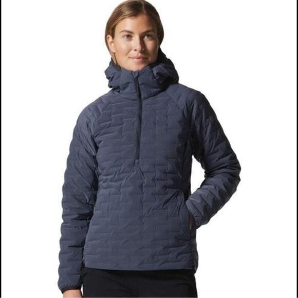 Mountain Hardwear Women's Stretch down Half Zip Light Pullover Insulated Gray XL - Picture 1 of 11